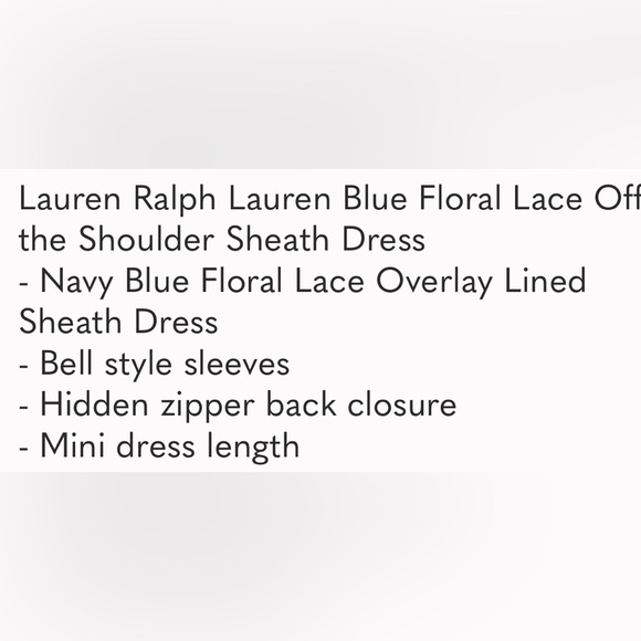 Lauren Ralph Lauren Navy Off-Shoulder Bell Sleeve Dress - Picture 7 of 12